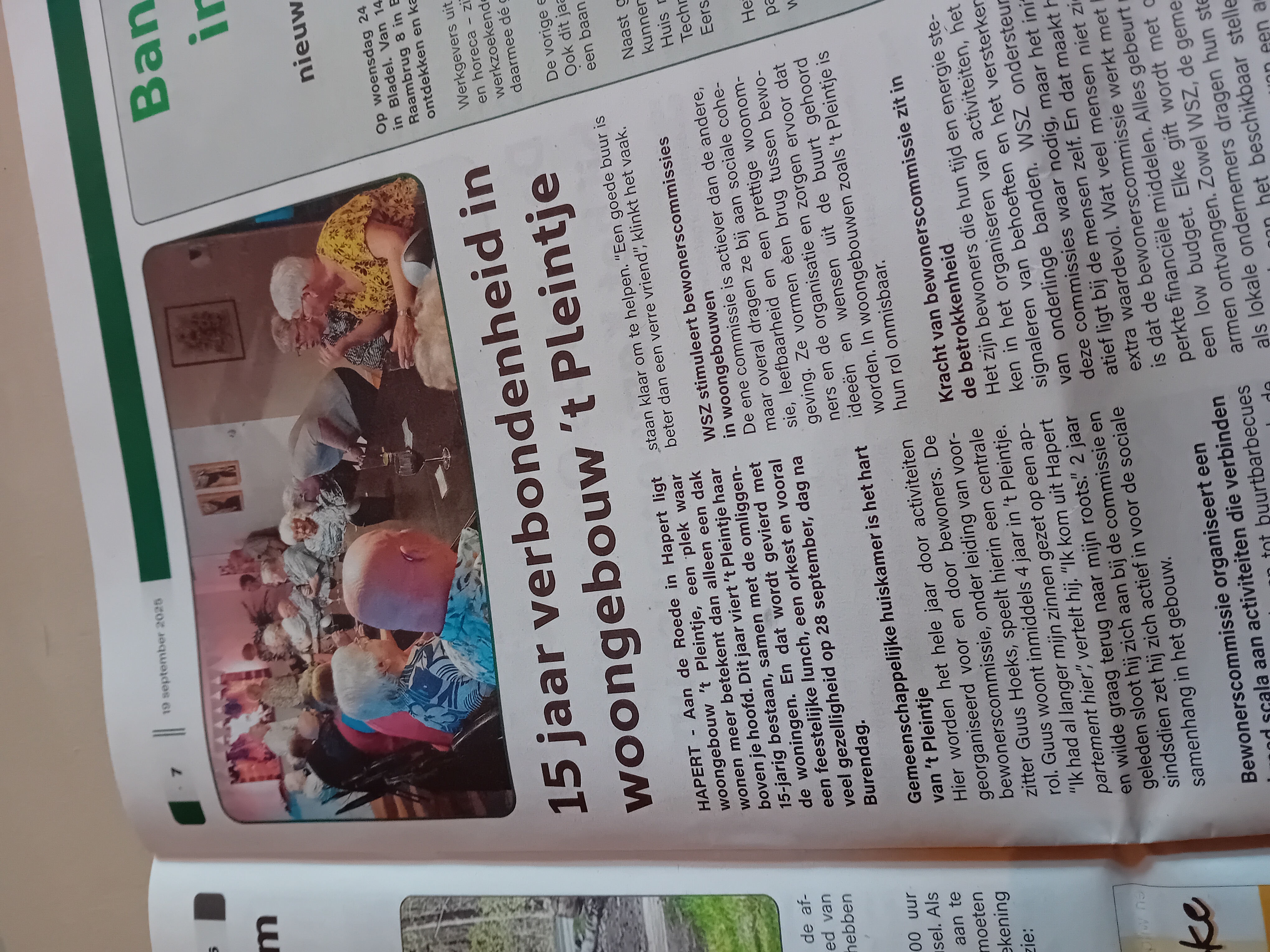 Nu in de PC55: 15 jaar verbondenheid in woongebouw 't Pleintje