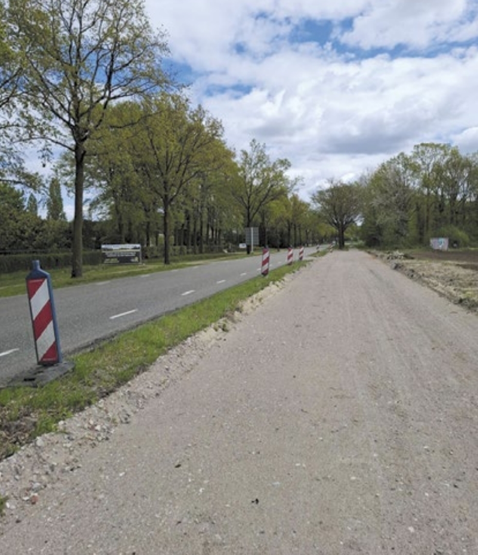 Werkzaamheden fietspad Wolverstraat  tussen Hapert en Duizel