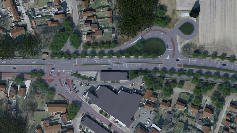 Dit is hoe de N284 tussen Hapert en Reusel er straks uit komt te zien; weg gaat helemaal op de schop